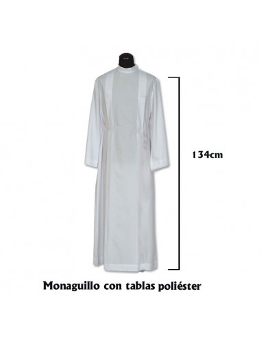Alba Monaguillo Con Tablas Cuello Redondo Cremallera Hombro 134cm Pol.