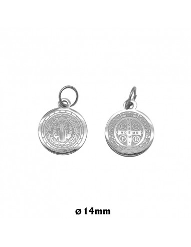 Medalla San Benito Acero 14Mm Grabada...