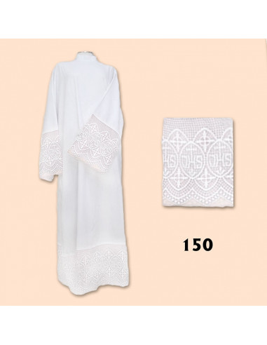 Alba Lisa Bordada Cruz Con Espigas...