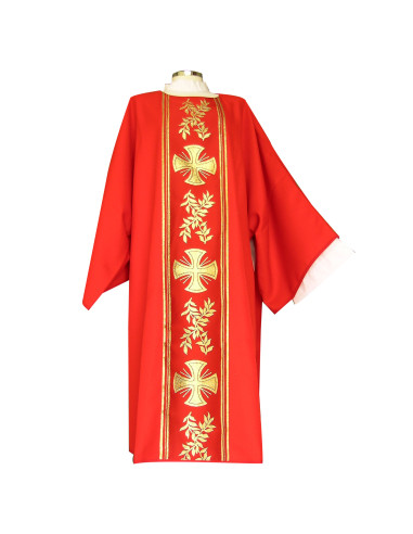 Dalmatica Estampada Con Galon Cruces...