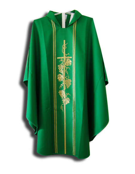 Dalmatica Morada Estampada Con Galon Pax Caliz Forma Y Una Red De Fondo