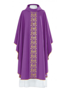 Casulla Bordada Con Galon...