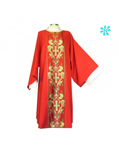 Dalmatica Estampada Con Galon Cruces...