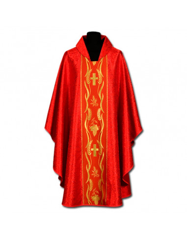 Casulla Estampada Con Galon Caliz...