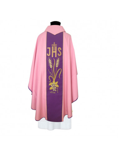 Casulla Bordada Jhs Con Cruz Sobre...