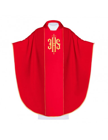 Casulla Bordada Jhs Y Cruz Larga En...