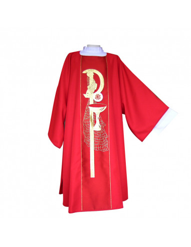 Dalmatica Roja Estampada Con Galon...