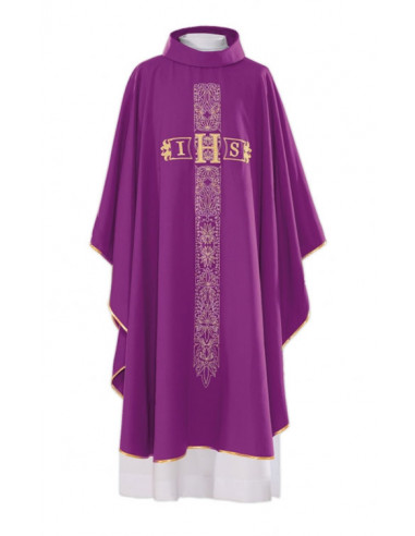 Casulla Bordada Cruz Larga Con Ihs Al...
