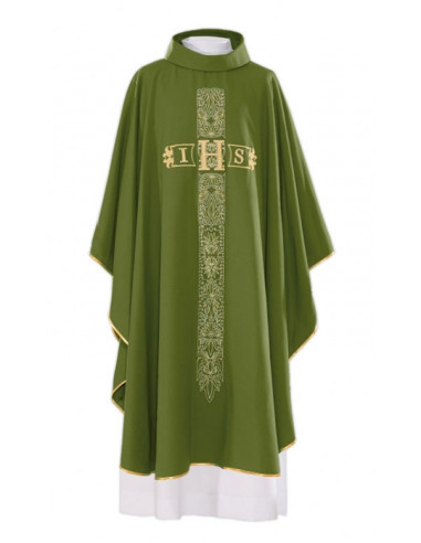 Casulla Bordada Cruz Larga Con Ihs Al...