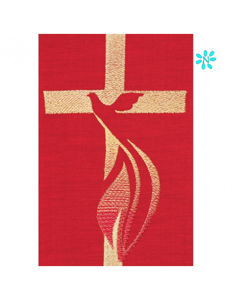 Casulla Espiritu Santo Cuello Redondo Kor/216 Roja FIN