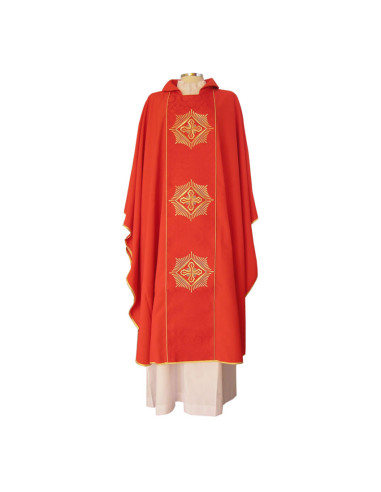 Casulla Bordada Tres Cruces Y Rombos...