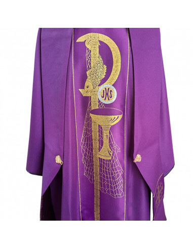 Dalmatica Morada Estampada Con Galon...