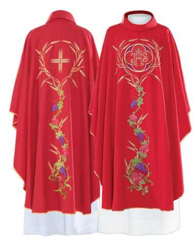 Casulla Bordada Jhs En Roseton...