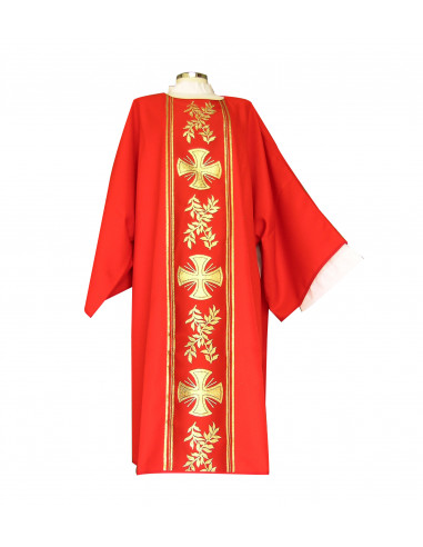 Dalmatica Estampada Con Galon Cruces...