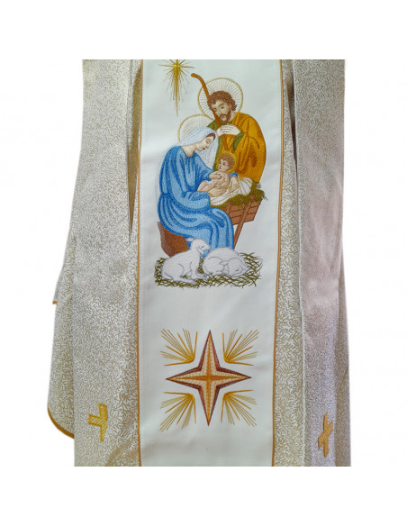 Casulla Adamascada Sagrada Familia Con Estrellas