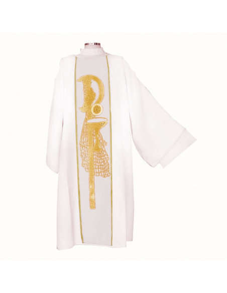 Dalmatica Estampada Con Galon Pax Caliz Forma Y Una Red De Fondo