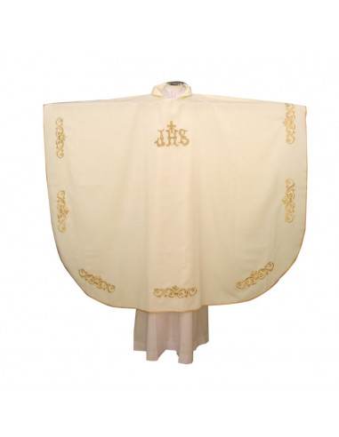 Casulla Bordada Jhs Con Cruz Pequeña...