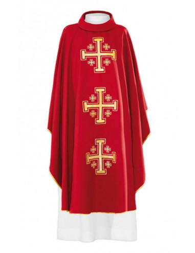 Casulla Estampada Tipo Damasco Rayado...