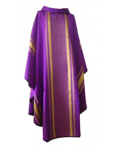 Casulla Estampada Tipo Damasco Rayado...