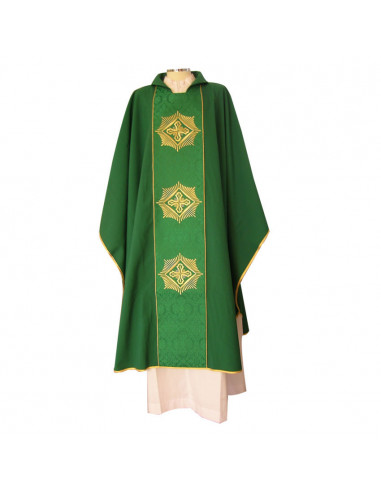 Casulla Bordada Tres Cruces En Rombos...