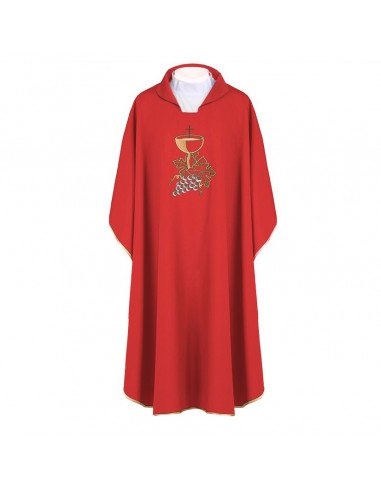 Casulla Bordada Caliz Con Hojas De...