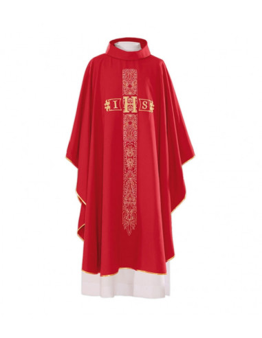 Casulla Bordada Cruz Larga Con Ihs Al...