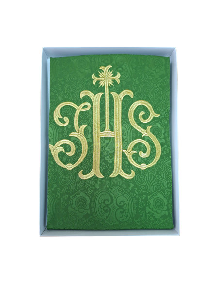 Casulla Adamascada Bordada Jhs Verde