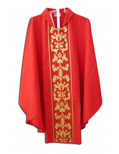 Casulla Estampada Con Galon Espiga...