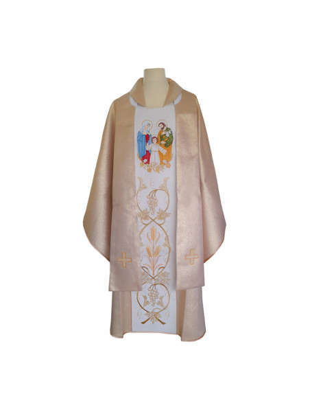 Casulla Adamascada Sagrada Familia Con Estrellas