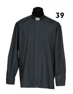 Camisa Sacerdote Negra ML...