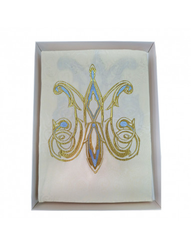 Casulla adamascada bordada Signo...