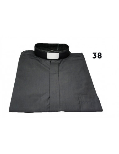 Camisa Sacerdote Gris Oscuro ML Talla 50