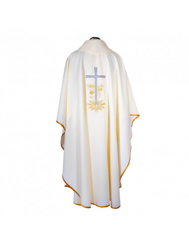 Casulla Cruz Larga Con Hojas De Parra...