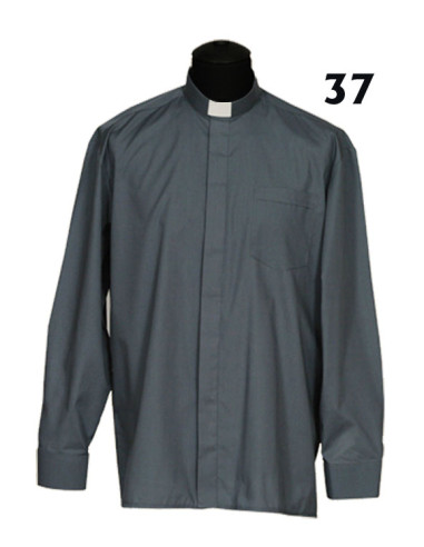 Camisa Sacerdote Gris Oscuro Ml Talla 37