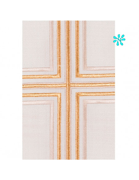 Casulla Estilo Arpillera Cruz Central Con Ribete Cuello Redondo Kor/220