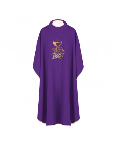Casulla Bordada Caliz Con Hojas De...