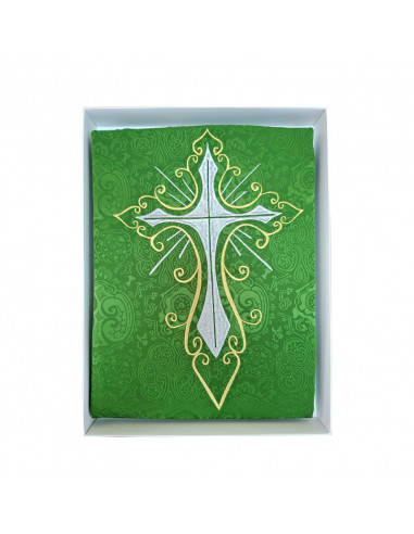 Casulla adamascada bordada cruz...