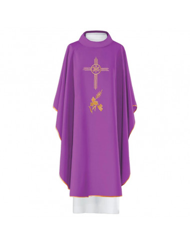 Casulla Bordada Jhs Dentro De Cruz...