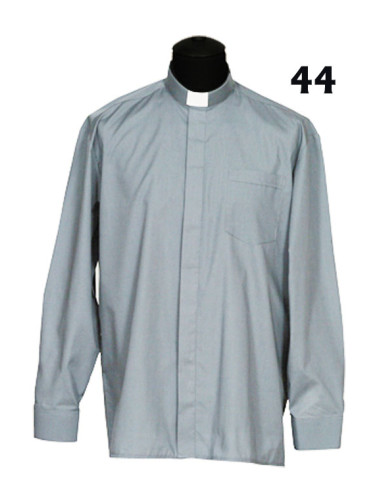 Camisa Sacerdote Gris Claro Ml Talla 44
