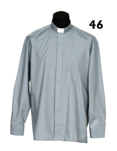 Camisa Sacerdote Gris Claro Ml Talla 46