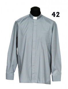 Camisa Sacerdote Gris Claro...