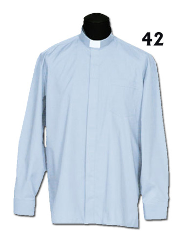 Camisa Sacerdote Celeste Ml Talla 42