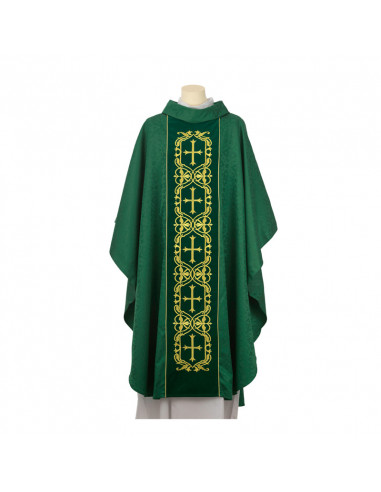 Casulla Adamascada Bordada Cruz...