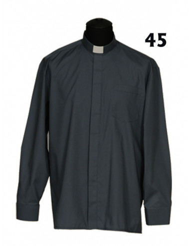Camisa Sacerdote Negra Ml Talla 45
