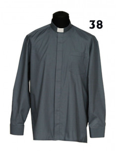 Camisa Sacerdote Gris Claro...