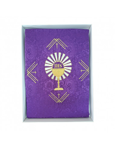 Casulla Adamascada Bordada Caliz Con...