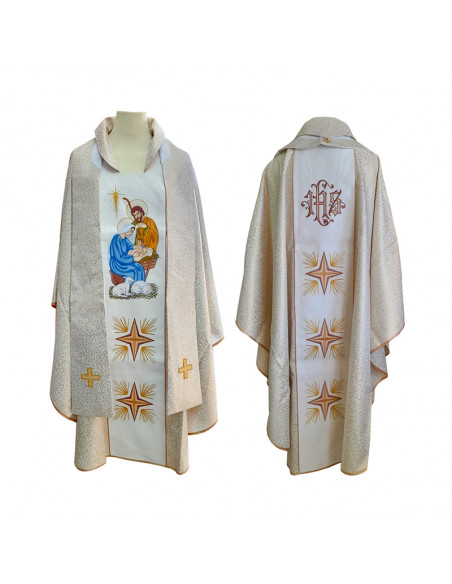 Casulla Bordada Caliz Con Hojas De Parra Kor/208