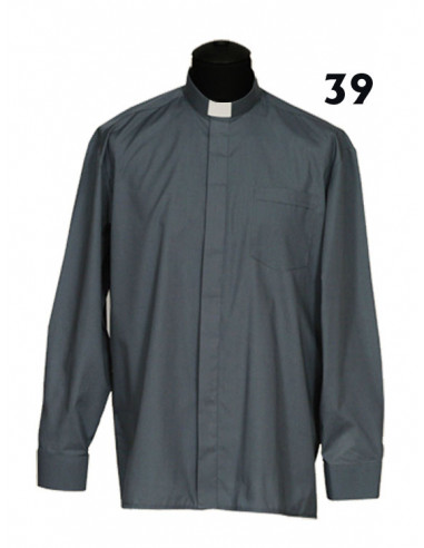 Camisa Sacerdote Gris Oscuro Ml Talla 39