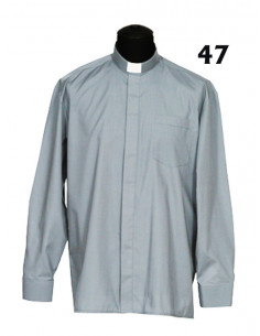 Camisa Sacerdote Gris Claro...