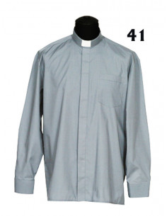 Camisa Sacerdote Gris Claro...